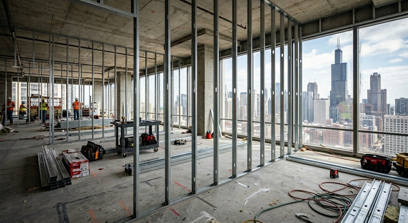 Sutherland Construction crew on a Chicago commercial jobsite